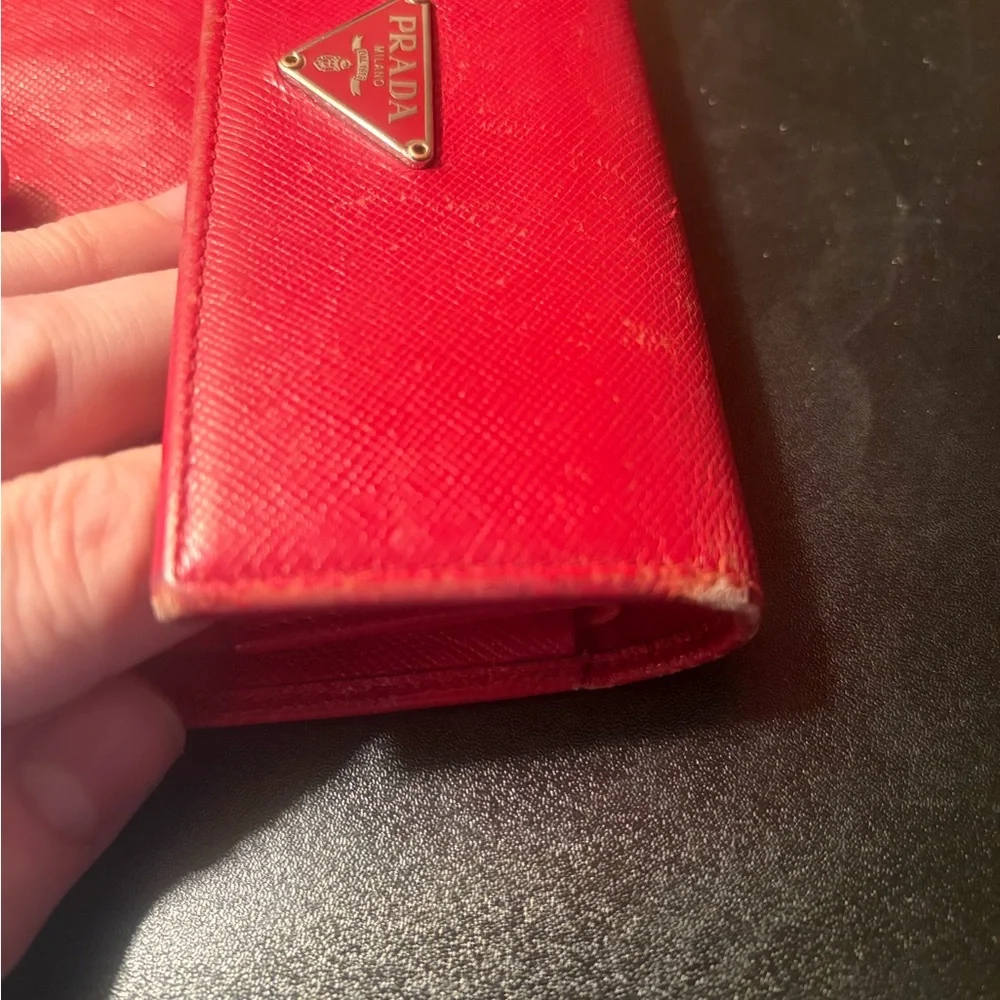 Prada Scarlet Red Leather Wallet